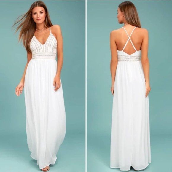 Lulus Dresses & Skirts - Lulu's Meet Me In Madrid Beaded Maxi Dress